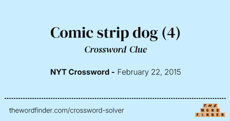 Comic strip dog crossword clue image