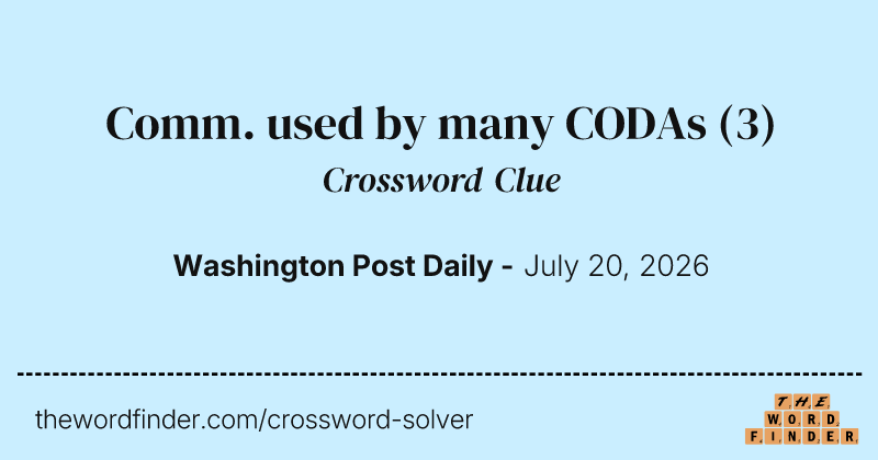 Comm. used by many CODAs crossword clue image
