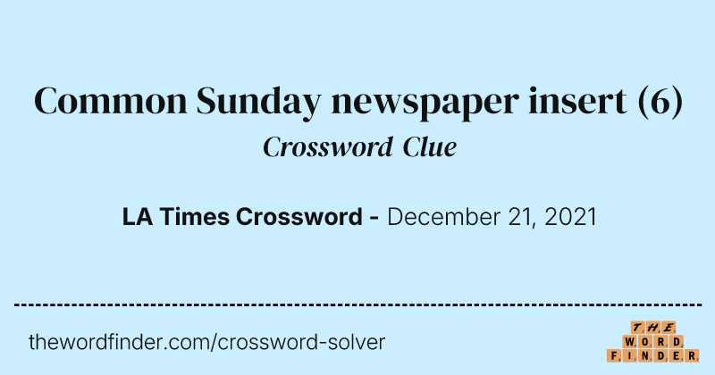 Common Sunday newspaper insert crossword clue image