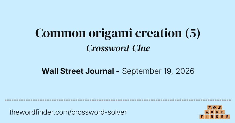 Common origami creation crossword clue image
