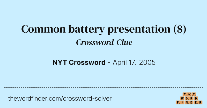 Common battery presentation crossword clue image