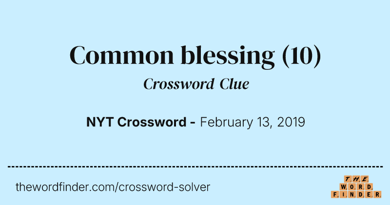 Common blessing crossword clue image