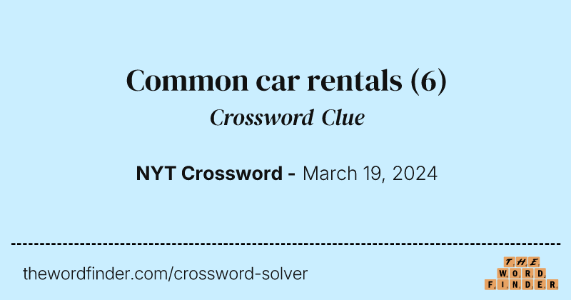 Common car rentals crossword clue image