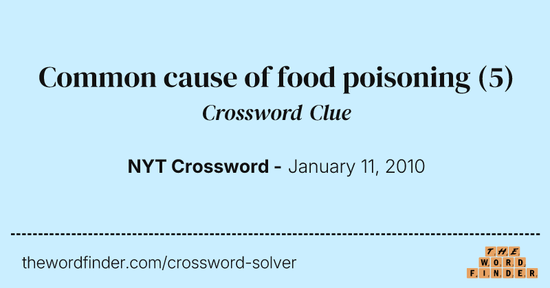 Common cause of food poisoning crossword clue image