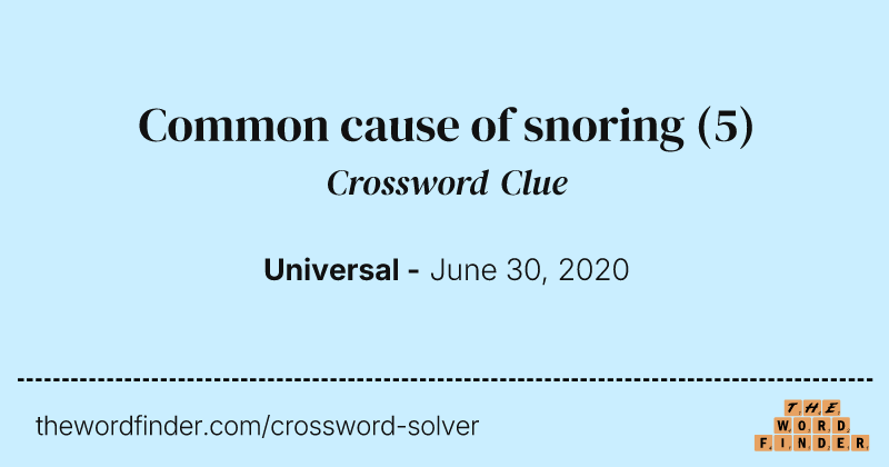Common cause of snoring crossword clue image