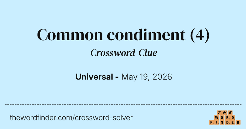 Common condiment crossword clue image