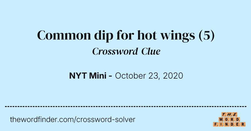 Common dip for hot wings crossword clue image