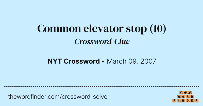 Common elevator stop crossword clue image