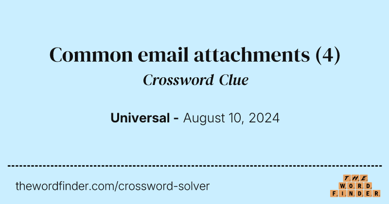 Common email attachments crossword clue image