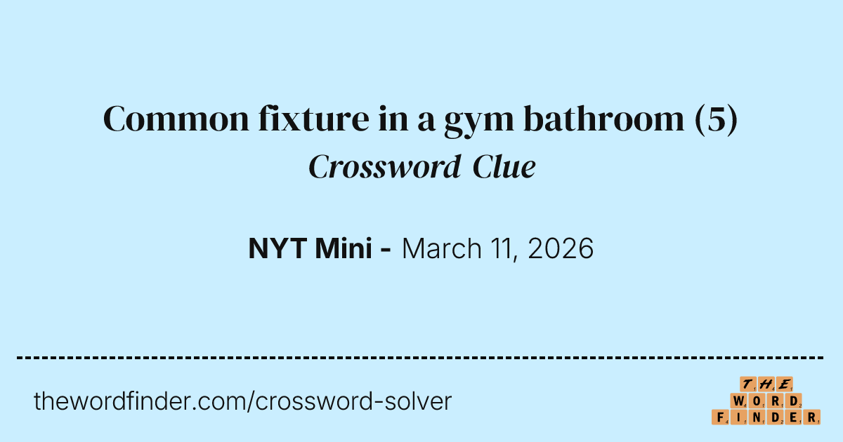 Bathroom Fixture Crossword Clue