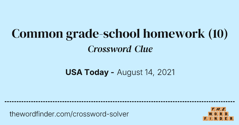 Common grade-school homework crossword clue image