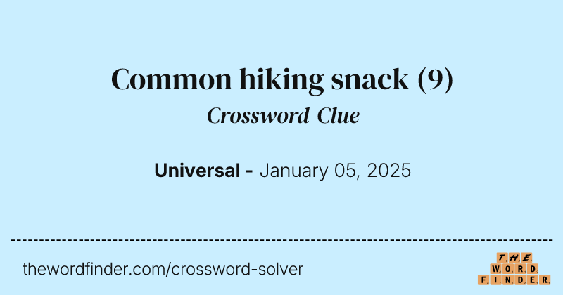 Common hiking snack crossword clue image
