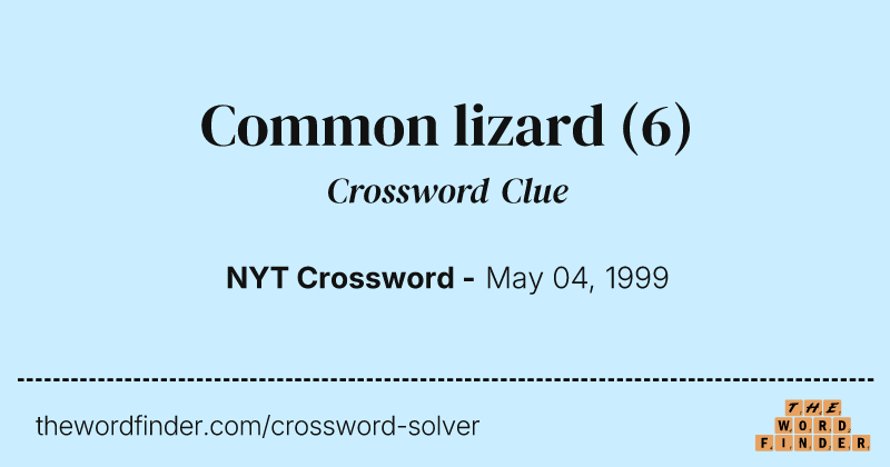 Common lizard crossword clue image