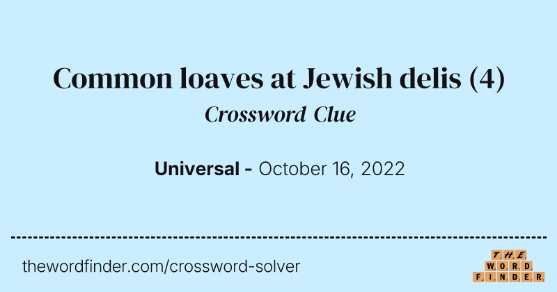 Common loaves at Jewish delis crossword clue image