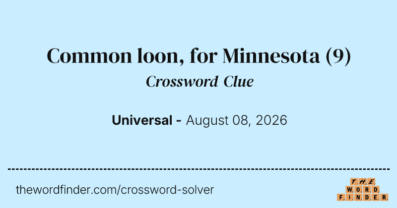 Common loon, for Minnesota crossword clue image