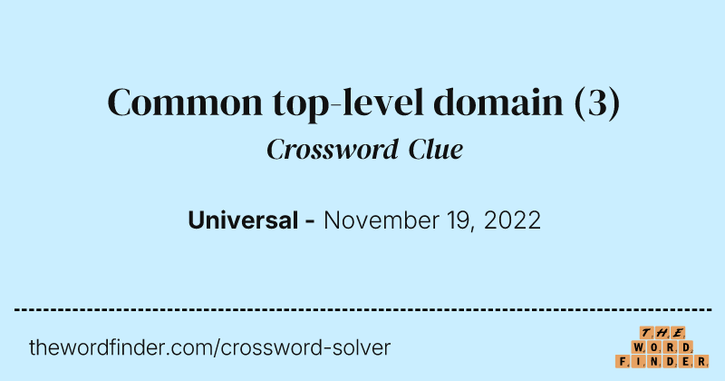 Common top-level domain crossword clue image