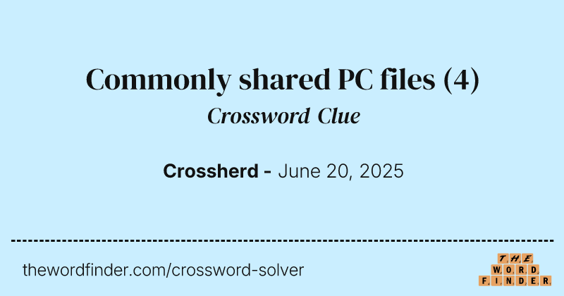 Commonly shared PC files crossword clue image