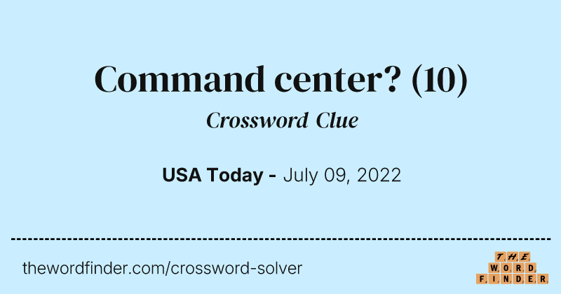Command center? crossword clue image