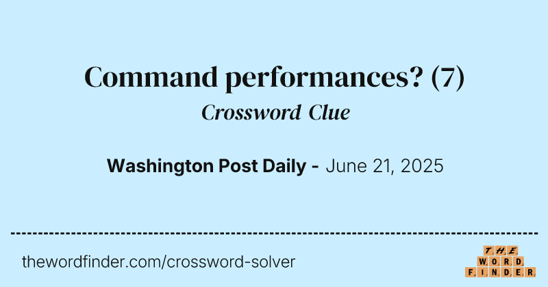 Command performances? crossword clue image