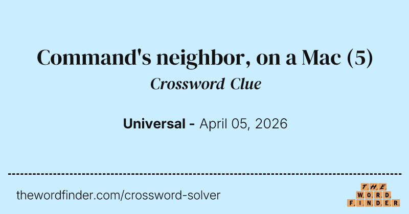 Command's neighbor, on a Mac crossword clue image
