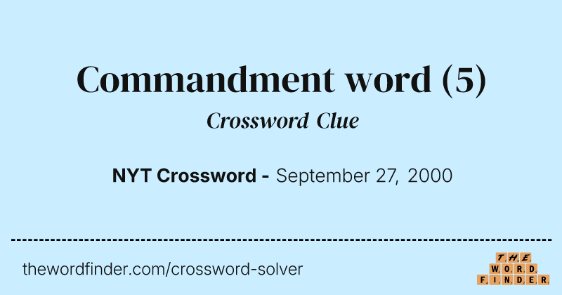 Commandment word crossword clue image