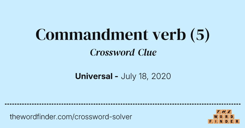 Commandment verb crossword clue image
