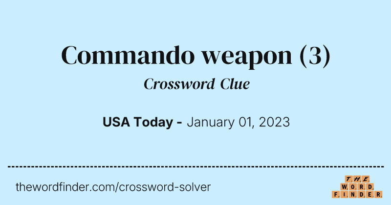 Commando weapon crossword clue image