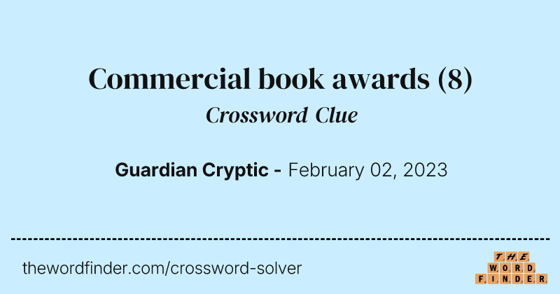 Commercial book awards crossword clue image
