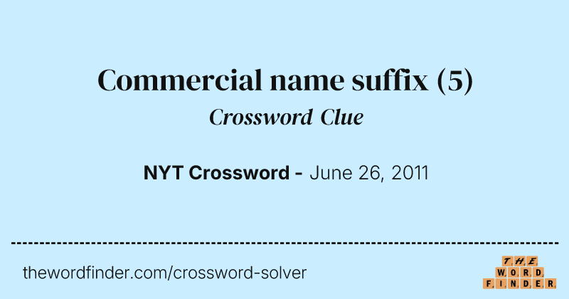 Commercial name suffix crossword clue image