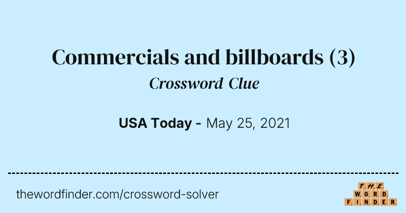 Commercials and billboards crossword clue image