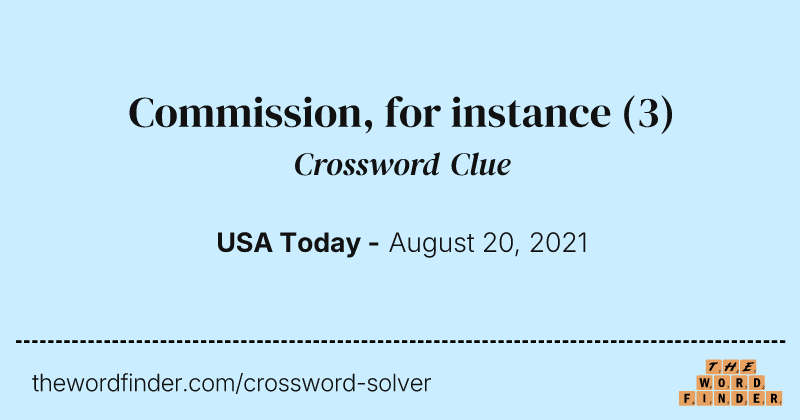 Commission, for instance crossword clue image