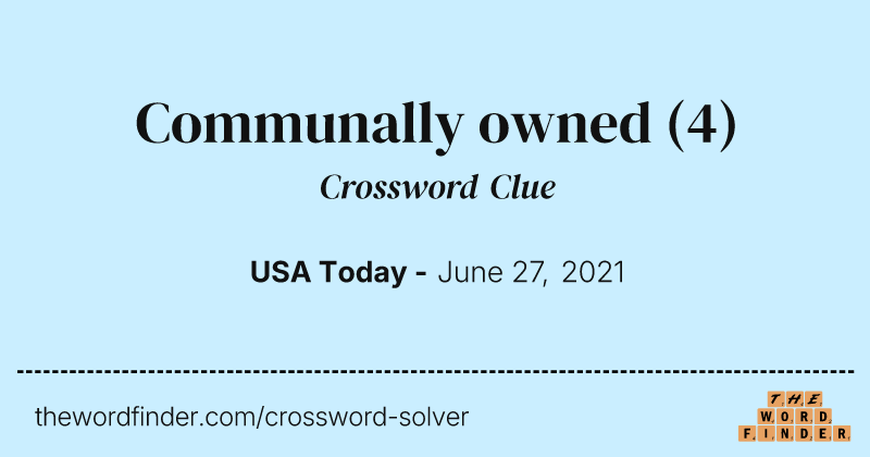 Communally owned crossword clue image