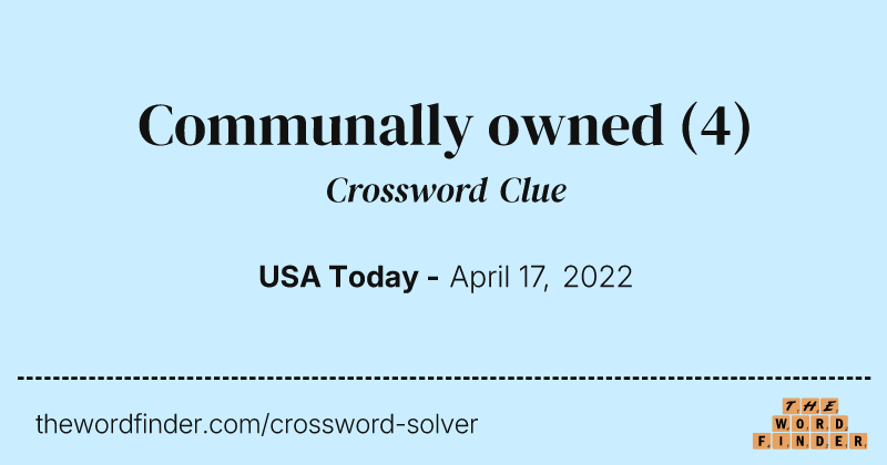 Communally owned crossword clue image