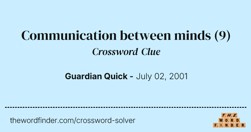 Communication between minds crossword clue image