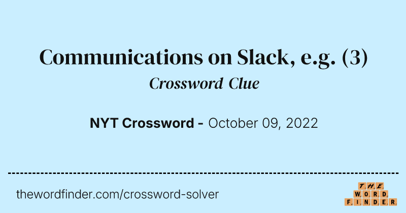 Communications on Slack, e.g. crossword clue image