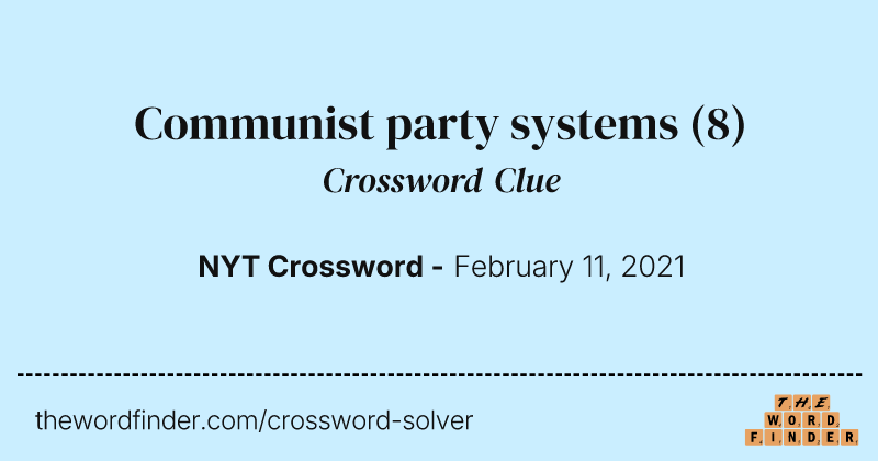 Communist party systems crossword clue image