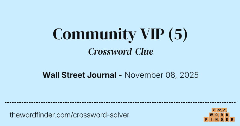 Community VIP crossword clue image