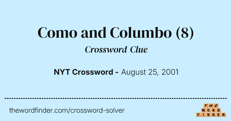 Como and Columbo crossword clue image