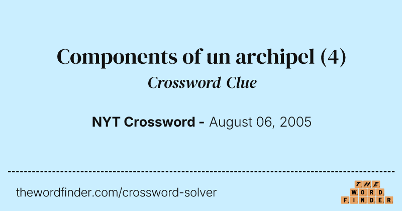 Components of un archipel crossword clue image