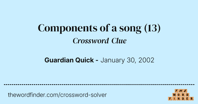 Components of a song crossword clue image