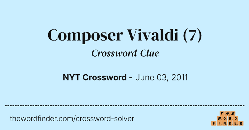 Composer Vivaldi crossword clue image