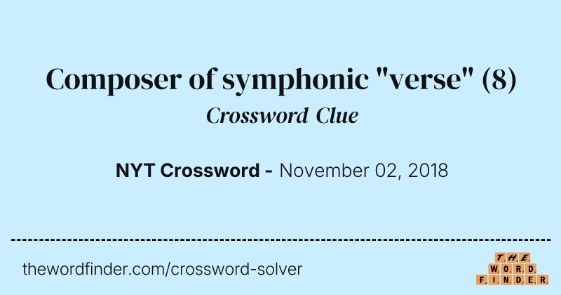 Composer of symphonic "verse" crossword clue image