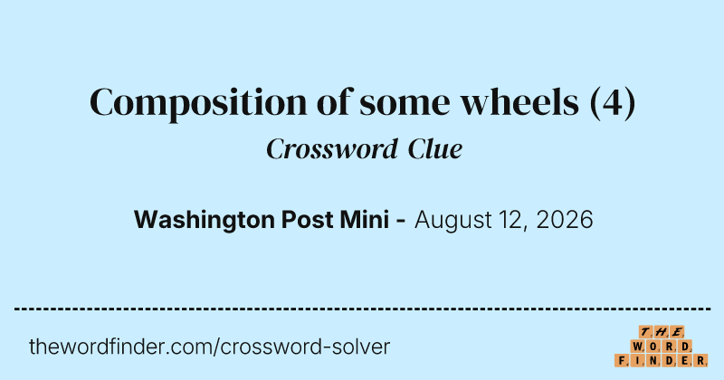 Composition of some wheels crossword clue image