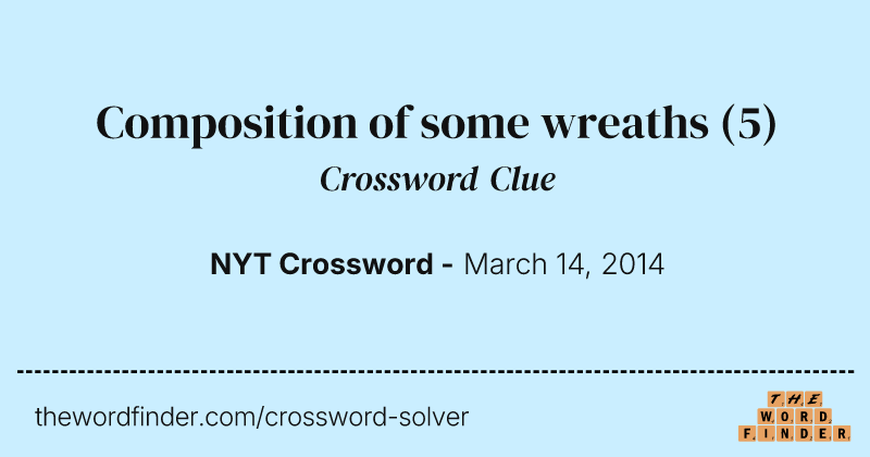 Composition of some wreaths crossword clue image