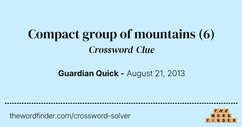 Compact group of mountains crossword clue image