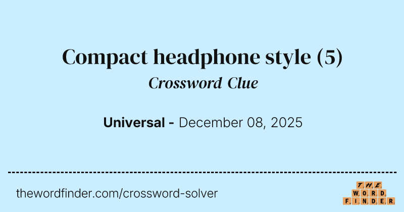 Compact headphone style crossword clue image
