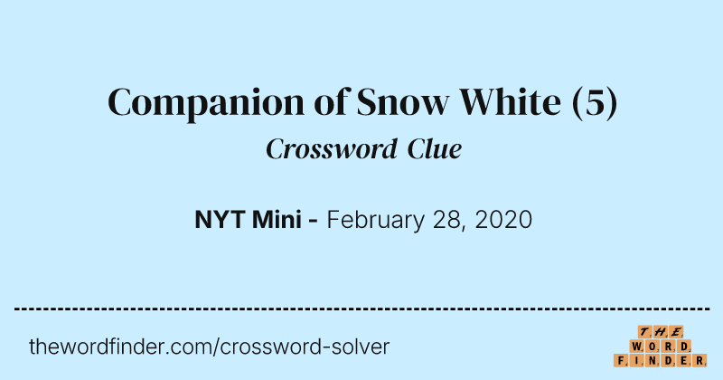 Companion of Snow White crossword clue image