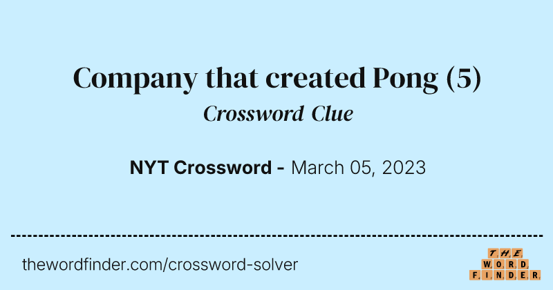 Company that created Pong crossword clue image