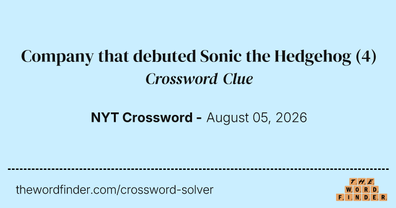 Company that debuted Sonic the Hedgehog crossword clue image