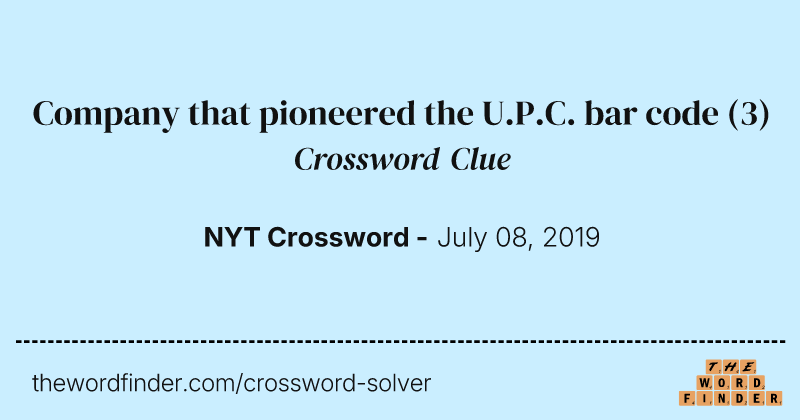 Company that pioneered the U.P.C. bar code crossword clue image